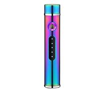 HESTAY Touch Fire Briquet USB, Briquet électrique, Briquet électronique Rechargeable avec Voyant d'alimentation, Bougie Fine Coupe-Vent sans Flamme for Homme - Noir (Color : A)