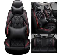 HESTAY Voiture PU Cuir Ensembles de Housses de Siège pour-Audi Q2 2019-2022, Confortable Respirant étanche Antidérapants Universelle Interieur Accessoire,Luxe Noir Rouge