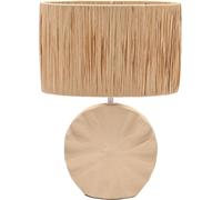 Hestia Lampe en céramique beige avec abat-jour en raphia - 42cm WD1103 (Taille unique) (Beige)
