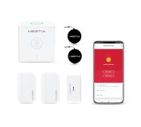HESTIA Systèmes de sécurité pour maison intelligente, kit d'alarme sans fil sans frais mensuels, petite alarme domestique avec alarme de porte, capteur de vibration, télécommande, étiquette RFID