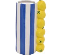 Hestia Vase citron à rayures bleues WD1222 (Taille unique) (Bleu)