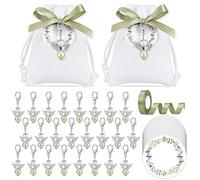 Hestya 25 Coffrets Cadeau Invites Mariage | 25 Étiquettes Rondes, 1 Rouleau de Ruban, Souvenir pour Communion et Bapteme, Merci Cadeau pour Invites