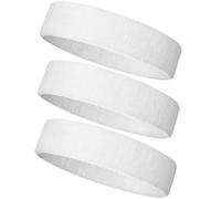 Hestya 3 Pièces Bandeaux de Sport pour Femmes Hommes Bande de Cheveux Élastique Antidérapante Bandeau de Front Anti-Transpiration pour Jogging Courir Fitness Yoga Vélo Basket-Ball(Blanc)