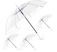 Hestya 4 Paquet Parapluies Transparents pour Mariage Parapluie Transparent pour Mariée dôme Semi-Automatique Pour Femmes et Hommes,mariée, Demoiselle d'Honneur, Marié, Fête