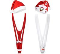 Hestya 4 Pcs Set de Mankini Noël Chapeaux de Père Mankini à String Bonnet Noël Maillot de Bain Drôle pour Homme(Mignon)