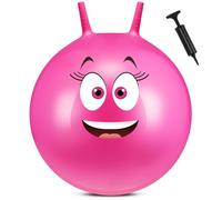 Hestya Ballon Sauteur 65 cm Balle Sauteuse Gonflable Ballon de Trémie à Rebondir avec Pompe Grande Balle Rebondissante avec Poignée pour Enfant Adulte Yoga, Contenant Jusqu'à 441 LB/ 200 kg, Rose