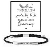 Hestya Bracelet Gravé,Vergiss Nie,Noir,3 Pièces