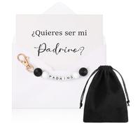 Hestya Cadeau Annonce Demande Marraine Porte-Clés pour Marraine Carte pour Baptême Confirmation, Noël Anniversaire(Quieres ser mi Padrino)