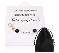 Hestya Cadeau Annonce Grossesse Tonton Porte-Clés Carte un Frère Formidable Donne Toujours un Tonton Exceptionnel avec Enveloppe pour Noël Anniversaire Naissance (Frère Tonton, Noir)