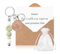 Hestya Cadeau Demande Marraine Cadeau Annonce Grossesse Tata Veux-Tu Être Ma Marraine Tu Vas Être Tata Porte-Clés Carte Annonce avec Enveloppe pour Baptême Demande Noël Anniversaire