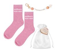 Hestya Cadeau Demande Marraine Chaussettes Paillettes Marraine Porte-Clés Marraine Veux Tu Être Ma Marraine Carte en Bois Cadeau Annonce Marraine pour Baptême Communion Anniversaire Noël