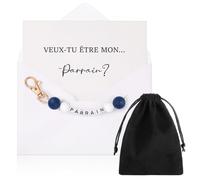 Hestya Cadeau Demande Marraine Parrain Témoin Cadeau Annonce Grossesse pour Tata Tonton Mamie Papi Porte-Clés Carte Annonce avec Enveloppe Cadeau Marraine Parrain pour Noël Anniversaire Baptême