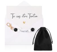 Hestya Cadeau Demande Parrain Cadeau Annonce Grossesse Tonton Papi Veux-Tu Être Mon Parrain Tu Vas Être Tonton Papi Porte-Clés Carte Annonce avec Enveloppe pour Baptême (Tonton, Noir)