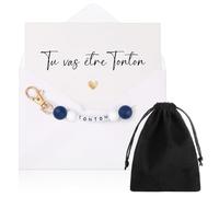 Hestya Cadeau Demande Parrain Cadeau Annonce Grossesse Tonton Papi Veux-Tu Être Mon Parrain Tu Vas Être Tonton Papi Porte-Clés Carte Annonce avec Enveloppe pour Baptême (Tonton, Bleu Foncé)