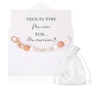 Hestya Cadeau Fête des Mères Cadeau Annonce Grossesse Tata Mamie Demande Marraine Témoin Tu Vas Être Tata Veux-Tu Être Ma Marraine Porte-Clés Carte Annonce avec Enveloppe pour Baptême Confirmation