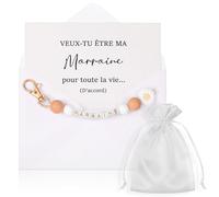 Hestya Cadeau Fête des Mères Cadeau Annonce Grossesse Tata Mamie Demande Marraine Témoin Tu Vas Être Tata Veux-Tu Être Ma Marraine Porte-Clés Carte Annonce avec Enveloppe pour Baptême Confirmation