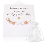 Hestya Cadeau Fête des Mères Cadeau Annonce Grossesse Tata Mamie Demande Marraine Témoin Tu Vas Être Tata Veux-Tu Être Ma Marraine Porte-Clés Carte Annonce avec Enveloppe pour Baptême Confirmation