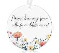 Hestya Cadeau Maitresse d'École Fin d'Année Pendentif de Remerciement en Céramique Plaque Décorative Cadeau Merci Maitresse Decoration pour Journée des Enseignants