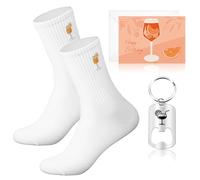 Hestya Ensemble d'Anniversaire pour Amateurs de Cocktails 1 Porte-Clés Décapsuleur 1 Chaussettes Aperol 1 Carte d'Anniversaire Happy Birthday Seidel avec Enveloppe pour Homme Femme