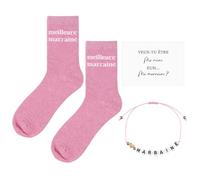 Hestya Ensemble de 4 Pièces Cadeau Demande Marraine Chaussettes Paillettes Bracelet Carte Veux Tu Etre Ma Sac Cadeau