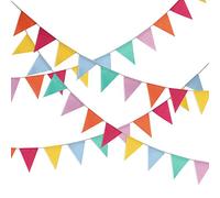 Hestya Guirlande de fanions Multicolores 42 pièces triangulaires pour décoration de fête à Suspendre