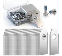 Hestya Lames de rechange 30 compatibles avec les tondeuses robotisées Ecovacs Goat séries G1, O et A, ouverture de 7,2 mm, lame de rechange en acier inoxydable, 30 vis et rondelles adhésives bleues