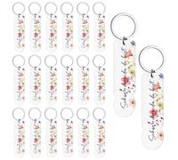 Hestya Lot de 20 Porte-Clés en Acrylique Puce de Panier d'Achat - Amovible et Démontable, Idéal Comme Cadeau pour Mariages Baptêmes Noël Anniversaires Confirmations