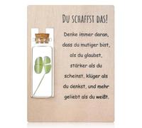 Hestya Petit Porte-Bonheur Petit Exauceur de Souhaits Porte-Bonheur, Véritable Trèfle à Quatre Feuilles dans Verre Cadeau d'Encouragement Porte-Bonheur pour Anniversaire Mariage Noël Pâques