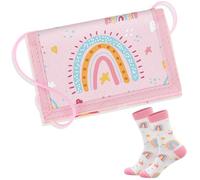 Hestya Pochette Tour de Cou à Motif pour Enfants Portefeuille Arc-en-Ciel pour Filles Chaussettes Arc-en-Ciel Coffret Cadeau Arc-en-Ciel Cadeau d'anniversaire Amoureux de l'arc-en-Ciel