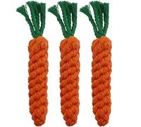 HESUILONG Lot de 3 jouets à mâcher pour chien, jouet à mâcher en corde pour chien, jouet à mâcher pour chat, jouets tressés sûrs pour lapin, cadeau sain
