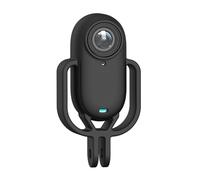 Hesupy Coque de protection en silicone pour Insta360 GO 3S - Absorption des chocs - Support d'extension - Housse de protection antichoc pour caméra de sport Insta 360 GO3S - Noir vertical