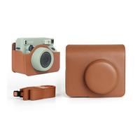 Hesupy Étui de transport pour Instax Wide 400, sac de rangement rétro pour appareil photo avec bandoulière, étui en cuir PU, organiseur de voyage portable pour appareil photo instantané Wide 400,