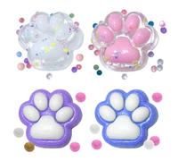 HESUSUSI Jouet à Presser en Forme De Pattes De Chat 4 Pièces Taba Squishy Patte Toy Jouet à Presser en Silicone for Soulager Le Stress Jouet De Pattes De Chat en Silicone pour se détendre