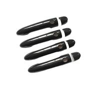 HETEVSCCK Couverture Poignée Porte Voiture Poignées Garniture Couvre Pour Renault Pour Scenic 2 II MK2 2003 2004 2005 2006 2007 2008 2009 (4 Button 4 Door)