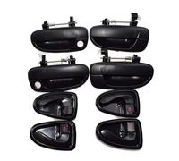 HETEVSCCK Poignée Intérieure Lot 8 Poignées Porte Extérieures Intérieures Pour Hyundai Pour Accent 1,5 L 1,6 L 2000-2006 Avant Arrière Gauche Droite Passager Noires/chromées.(Black Kit)