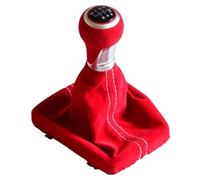 HETEVSCCK Pommeau de levier de vitesse pour A-udi A3 S3 8P S-line Sportback 2014-2020, 5/6 vitesses manuel MT, en cuir rouge, ABS + cuir, taille unique, 1 unité