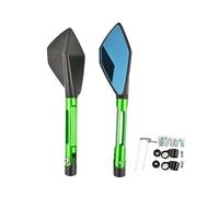 HETEVSCCK pour Kawasaki Z1000 Z750 ER-6F ER-6N CNC Aluminium Moto Rétroviseurs Latéraux 8mm 10mm Rétroviseur(Vert)