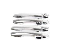 HETEVSCCK Pour Mitsubishi Pour Eclipse Pour Cross 2018 2019 2020 2021 2022 Chrome Poignée Porte Voiture Couvercle Garniture Capuchon Extérieur Autocollant (4Handle 1 Keyhole)