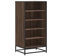 HETFTJN Armoire à chaussures 48 x 38 x 97,5 cm - Marron - Aspect chêne - En bois et métal - Étagère à chaussures robuste avec design en grille - Charge maximale : 60 kg - Idéale pour couloir, salon et