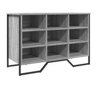 HETFTJN Armoire à chaussures, gris, 90 × 38 × 61,5 cm, grand meuble en bois avec pieds en métal et banc, armoire à chaussures robuste, pour couloir, salon et chambre à coucher