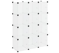 HETFTJN Armoire à chaussures, transparente, en polypropylène, avec 12 cubes et portes, 94 x 31,5 x 123,5 cm, design moderne, cadre en acier robuste, grand espace de rangement pour couloir, chambre à