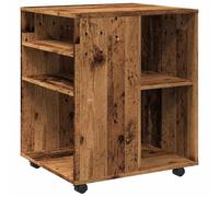 HETFTJN Armoire à Roulettes de Bureau Caisson de Rangement Mobile Meuble sous Bureau pour Imprimante Support Dossiers en Bois d'Ingénierie Vieux Bois 60x53x72 cm