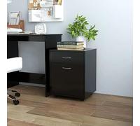 HETFTJN Armoire à roulettes moderne avec tiroir et roulettes de frein en bois pour bureau, salon et cuisine - Noir - 45 x 38 x 54 cm