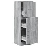 HETFTJN Armoire Apothicaire Gris Sonoma 40x41x118 cm, Chiffonnier en Bois d'Ingénierie avec 3 Tiroirs, Meuble de Rangement sur Pieds pour Salon, Bureau et Cuisine