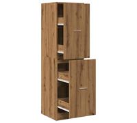 HETFTJN Armoire d'Apothicaire en Bois d'Ingénierie Chêne Artisanal, Meuble de Rangement Vertical avec 4 Tiroirs pour Bureau, Salon et Cuisine, Commode Etroite, 40 x 41 x 144,5 cm
