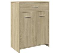 HETFTJN Armoire de Salle de Bain Meuble de Rangement en Bois d'Ingénierie Commode de Rangement avec Portes Coloris Chêne Sonoma 60x33x80 cm pour Toilettes et Entrée
