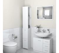 HETFTJN Armoire haute - Blanc - 25 x 26,5 x 170 cm - En bois - Avec fixation murale - Design moderne - Grand espace de rangement pour salle de bain, couloir et chambre à coucher
