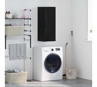 HETFTJN Armoire murale - Chêne noir - 34,5 x 34 x 90 cm - Buffet moderne avec porte en bois - Durable - Pour couloir, chambre à coucher, bureau