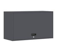 HETFTJN Armoire Murale de Garage Anthracite, Meuble de Rangement Suspendu en Acier avec Porte Basculante à Vérins, Placard Verrouillable pour Atelier et Salon, 90 x 40 x 53 cm