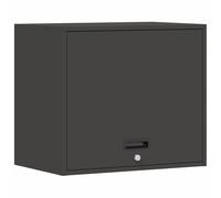 HETFTJN Armoire Murale de Garage Noir 60 x 40 x 53 cm, Meuble de Rangement Suspendu en Acier avec Serrure et Vérins à Gaz, Organisateur de Rangement pour Atelier et Bureau